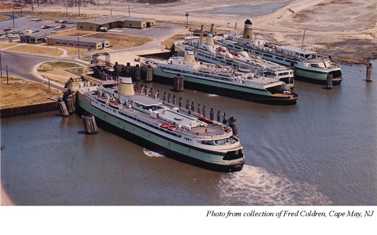 The original Cape May - Lewes Ferry vessels in 1964 courtesy of the collection of Fred Coldren of Cape May, NJ