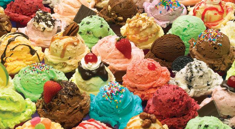 Arrangement of ice cream